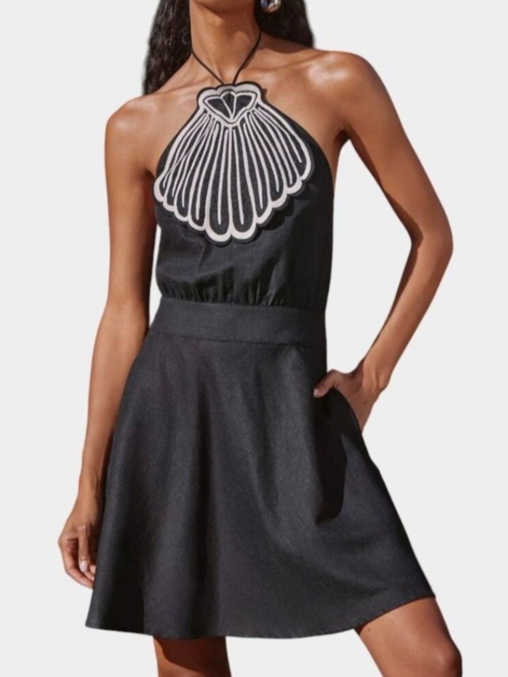 FARM Rio Black Mini Dress with Shell - Picture 11 of 12